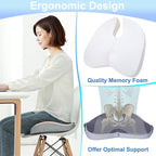 Travel Seat Cushion for Airplane, Foldable Hemorrhoid Pillows for Sitting, Airplane Seat Cushion for Long Flights, Stadium Pillow for Bleachers Long Sitting