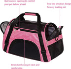 MuchL Cat Carrier for Cats Soft-Sided Travel Pat Carrier for Cat with Wooden Padding Board Airline Approved Lightweight Comfortable Cat Bag for Puppy Small Pets (Small, Pink)