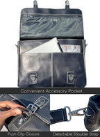 RUSTIC TOWN 16" Leather Laptop Messenger Bag for Men - Full Grain Leather Briefcase Computer Satchel Office Crossbody Bag
