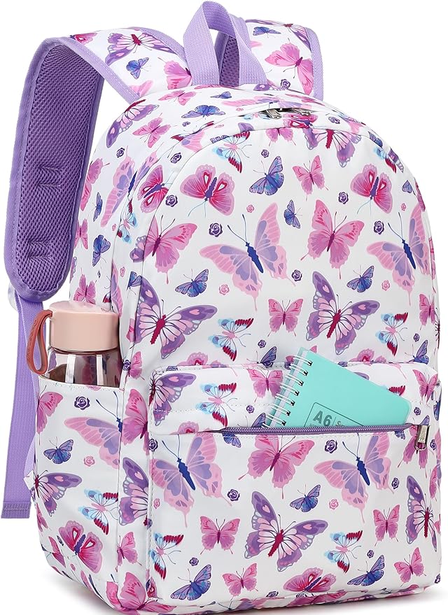 CAMTOP Preschool Backpack for Kids Girls Butterfly Toddler Backpacks Kindergarten School Bookbags(Age 3-8, Colorful Butterfly)