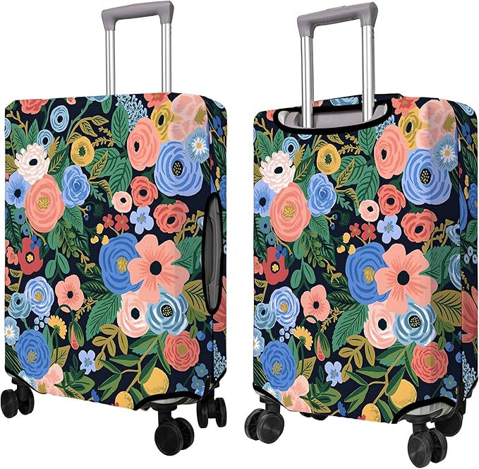 Travel Luggage Cover Suitcase Protector Fits 18-32 Inch Wheel Covers PatternedTravel Related Items Flower Luggage Protector Elastic S