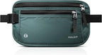 VULKIT Money Belt for Travel, Hidden Passport Holder, Anti-Theft Travel Wallet Under Clothes, RFID Blocking Waist Pouch, Undercover Fanny Pack, Deep Teal