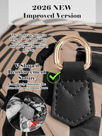 Black and White Checkered Crossbody Bag Bum Bag for Women,Spacious Checkered Purse Fanny Packs Belt Bag