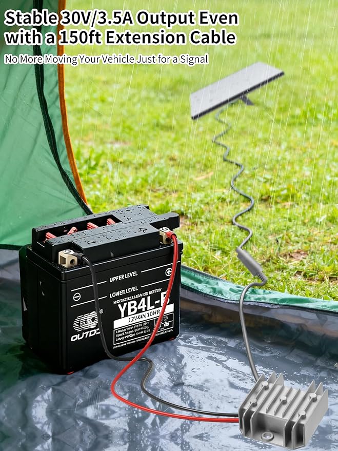 Starlink Mini 12V Adapter [Supports up to 150FT Cable] 12V/24V to 30V 3.5A DC Boost Converter for Starlink Mini, Starlink Mini Power Cable with Female Plug 9-28V Input for Off-Road,RV, Marine,Outdoor