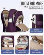 LIGHT FLIGHT Travel Backpacks Laptop Backpack for Women 15.6 inches Computer Bags for Work Travel College, Gifts for Women, Purple