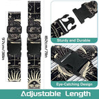 Slohif Luggage Straps for Suitcases Travel Belt Accessories Luggage Connector Identifiers 2 Pack Over Handle with Buckle Unique Nylon Adjustable Strap for Sleeping Bag Car Seat Moon