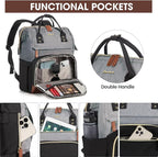Laptop Backpack for Womem Work Bags: 18 Inch Travel BackPacks With USB Charging Port Anti Theft Durable Back Pack Fashion College BookBag Purse Bussiness Daypack for Nurse Teacher Black Grey Brown