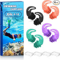 Waterproof Ear Plugs for Swimming Kids - 4 Pairs Reusable Silicone Swimming Ear Plugs for Children Ages 4-14, Keep Ear Water Out, Surfing, Bathing, Water Sports