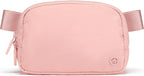 Pander Two Way Zipper Fanny Pack Nylon Everywhere Belt Bag for Women, Water Repellent Waist Packs, Crossbody Bags with Adjustable Strap (Mono Pink).