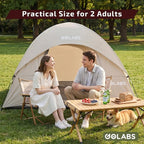 Golabs CT1 2 Person Camping Tent, Easy Set Up in 3 Mins, PU800mm Waterproof w/Mesh Top & Door with Ventilation, Lightweight 4.4lbs Portable Family Tent with Carry Bag &Interior Storage Pockets &Hook