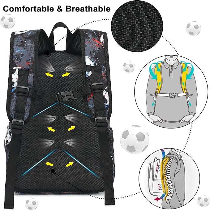 CAMTOP Preschool Backpack for Kids Boys Soccer Backpack Toddler Kindergarten School Bookbags for Age 3-8