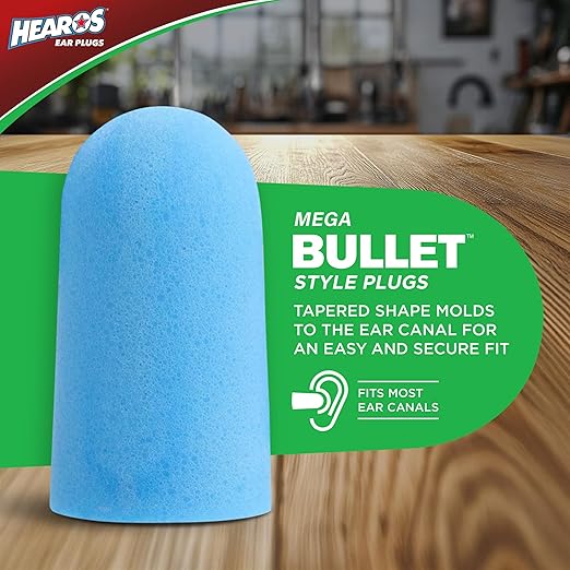 HEAROS Xtreme Foam Earplugs, 33dB NRR Ear Plugs, 100 Pairs, Foam Ear Plugs Noise Reduction & Hearing Protection