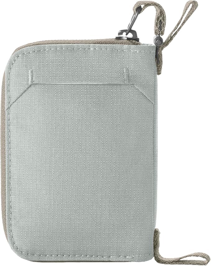 Eagle Creek Stash RFID Wallet – Slim Travel Wallet with RFID Blocking – Secure Passport, Cards & Cash – Lightweight, Water-Resistant Nylon – Zipper Closure – Unisex Design - Storm Grey