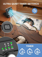 Smiling Shark Camping Fan with LED Lantern, USB Rechargeable Solar Camp Fan with 4 Speeds Powerful Wind & 3 Timer 90° Foldable Cordless Portable Tent Fan for Camping Fishing Hiking