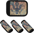 Qilmy Retro American Flag and Eagle Luggage Handle Wrap 2Pack Luggage Identifiers Tag Comfort Handle Grips Cover for Stroller Suitcase Bag Airplane Travel Accessories2378