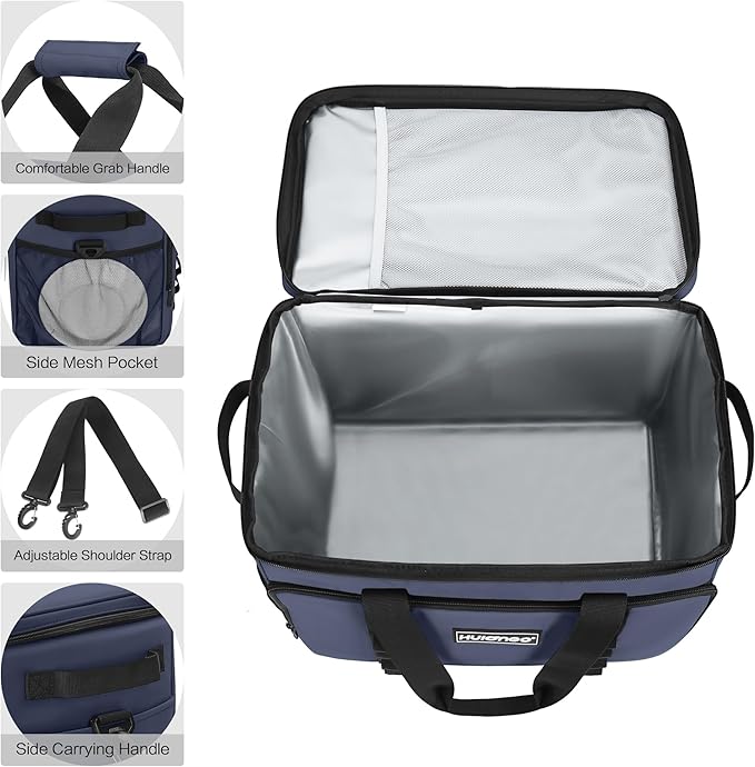 Soft Insulated Cooler Bag Collapsible Large Travel Coolers Soft Sided Coolers Ice Chest, Leakproof, Waterproof