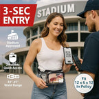 Veckle Clear Fanny Pack Stadium Approved - Adjustable 33-47 Inch Strap, Transparent Belt Bag for Women Men Fits 7.5-inch Smartphone, Waist Bag Clear Bag for Sport Events, Concerts, 2-Pack Black
