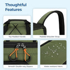 Searock 45L Gym Bag for Men, 3-In-1 Duffle Bag Backpack for Travel, Sports Duffel Bags for Gym Workout, Weekender Overnight Bag with Shoe Compartment, Wet Pocket, Green