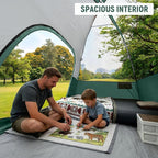 CAMPROS CP Camping Tent 2/4/6 Person, Waterproof Windproof Double Layer Dome Tent, Easy Setup with Large Mesh Windows & Wide Door for Outdoor Camping Backyard