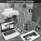 Multi Plug Outlet Extender with USB, 3 Electrical Multiple Outlet Extender, 2 USB Wall Charger, Travel Multiple Power Adaptor for Home, Office