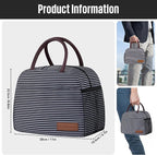 douyadady Lunch Bag Women/Men Lunch Box Women/Men (white&black stripe)