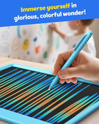 TEKFUN 12 Inch LCD Writing Tablet for Kids, Coloring Drawing Pad, Mess Free Doodle Board, Airplane Travel Toys for Boys and Toddlers, Road Trip Essentials, Gifts for 3 4 5 6 7 8 Year Old Girls(Blue)