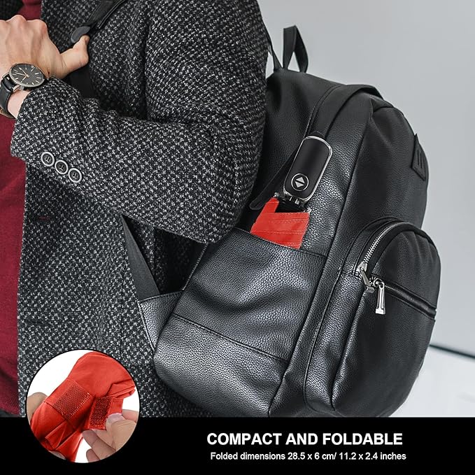 Compact Travel Umbrella for Purse - Flat Handle, Waterproof for Light Rain