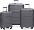 Traveler's Choice Pagosa Hardshell Expandable Luggage with Spinner Wheels, Gray, 3-Piece Set (22/26/30)
