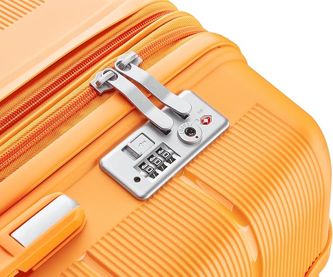 4 Piece Luggage Set, Hardside Expandable Lightweight Suitcase with 360° Mute Spinner Wheels Luggage Sets, TSA Lock, 14/20/24/28 Inch Travel Luggage for Men, Women and Girls (Orange 2)
