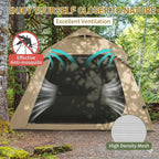 VINGLI Inflatable Camping Tent, All-Weather Inflatable Hot Tents with Stove Jack, Blow Up Tent for Camping with Mesh Doors & Windows, Inflatable Air Tents for Camping Adult