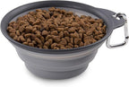Dexas Pets Collapsible Travel Cup, Large/2 Cup Capacity, Light Gray