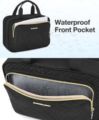 BAGSMART Hanging Travel Toiletry Organizer - Cosmetic Bag for Full Sized Toiletries, Basic-Black