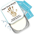 BORSALI Paper Soap Sheets for Traveling - Portable Paper Hand Soap for Hiking, Camping, Public Restrooms - Dissolvable Travel & Backpacking Gear - 1 Case with 50 PIeces and 3 Refills To Go;
