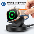 2026 Upgraded for Apple Watch Charger Magnetic Fast Charging Dock,Portable Wireless Charging Stand Compatible with iWatch Series Ultra/SE/11/10/9/8/7/6/5/4/3/2 Support Nightstand Mode-Black