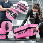 3 Piece Luggage Sets, Lightweight ABS Suitcase with 4 Spinner Wheels ＆ TSA Locks, Hardside Carry On Luggage Durable Suitcase Set for Family Travel Business - Pink, 20/24/28