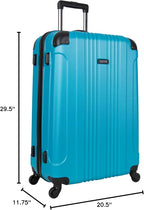 Kenneth Cole REACTION Out of Bounds Lightweight Hardshell 4-Wheel Spinner Luggage, Teal, 28-Inch Checked