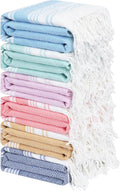 Genovega 6 Packs Oversized Turkish Beach Towel 74"x38" Thin Quick Dry Sand Free Pool Swim Towels Large XL Adult Clearance Blanket Travel Vacation Accessories Essentials Multi Dark Blue Rhombus