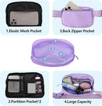 Fanny Pack Crossbody Bag for Women and Men, Belt Bag for Hiking Bum Bag with Adjustable Strap,Casual Cell Phone Pouch?Waist pack for Running Workout Sports Travel Light Purple