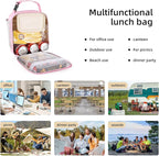 Lovoeo Lunch box Lunch bag for men women Insulated Lunchbox Lunch bags for Work Picnic Travel (Pink)