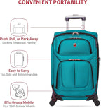 SWISSGEAR Sion Softside Expandable Spinner Luggage Durable Lightweight Travel Suitcase, Teal, Carry-On 21-Inch