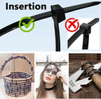 Small Black Zip Ties 4 Inch, 1000pcs Mini Cable Ties Thin Zipties 4 In Tiny Self Locking Plastic Tie Wraps Wire Ties for Cord Management