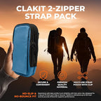 StrapPack Two Zipper Clip-On Pouch - Travel Wallet, Backpack Pouch, Passport Holder
