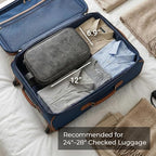 Elviros Toiletry Bag for Men, Large Travel Shaving Dopp Kit Water-resistant Bathroom Toiletries Organizer PU Leather Cosmetic Bags
