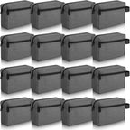 Paterr 16 Pcs Travel Toiletry Bag for Women Men Large Water Resistant Shaving Bag Hanging Cosmetic Bag with Handle and Divider Storage Travel Pouch Case (Dark Gray)