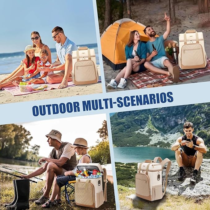 Backpack Cooler Insulated Leak Proof, Lightweight Soft Sided Cooler Backpack for Men Women, Waterproof Beach Cooler Bag Lunch Backpack for Camping Hiking Picnic Fishing Travel Outdoor