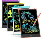 TECJOE 4 Pack LCD Writing Tablet, 8.5 Inch Colorful Drawing Board, Kids Travel Games Activity Learning Toys, Birthday Gifts for 3-8 Year Old Boys Girls Toddlers Preschooler