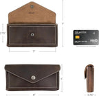 Hide & Drink, Full Grain Leather Large Female Wallet, Travel Organizer for Women, Vintage Money and Card Holder, Handmade, Bourbon Brown/White Stitching