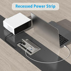 Table Power Outlet Hub PD20W USB-C Fast Charging Station, Recessed Outlet with 2AC Outlets and USB Ports for Conference Room Kitchen Countertop