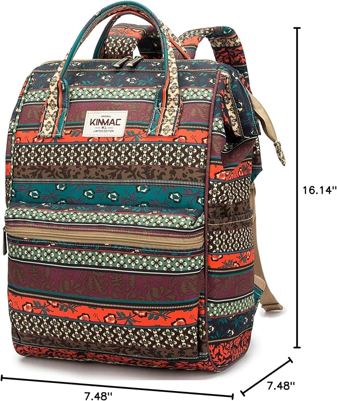 Kinmac Waterproof Laptop Backpack For Laptop Up to 15.6 Inch Men Women Travel Outdoor Backpack (Bohemian)