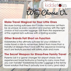 KIDDIETOTES Ride-On Scooter Suitcase for Kids – Hardside Lightweight Carry-On Luggage with Foldable Scooter, LED Wheels, Travel Fun for Toddlers & Children